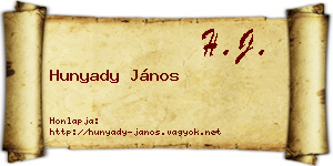 Hunyady János névjegykártya