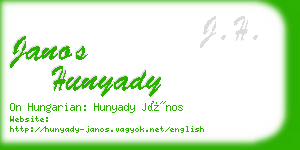 janos hunyady business card